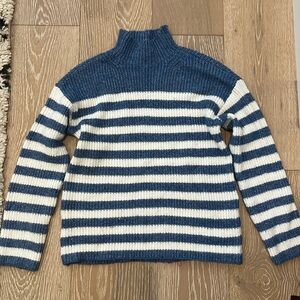 Blue and white sweater